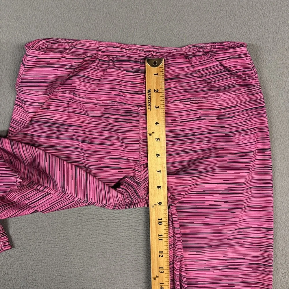 Lululemon Pants Womens 12 Pink Black Heathered Pull On Leggings Stretch Athletic